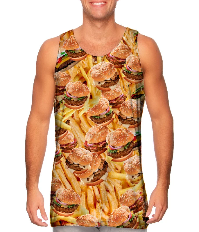 V - Neck Women's Moisture - Wicking Tank Tops for RunningHamburgers and Fries