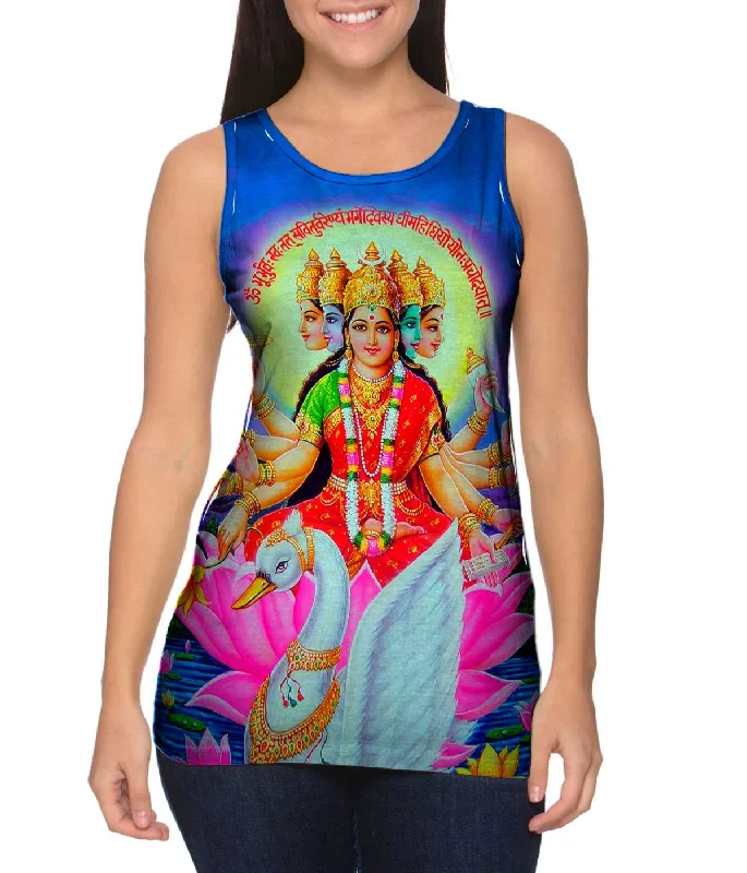 Square Neck Women's Organic Cotton Tank Tops in Earth TonesIndia - "Goddess Gayatri Maa" Square Neck Women's Organic Cotton Tank Tops in Earth TonesIndia - "Goddess Gayatri Maa"