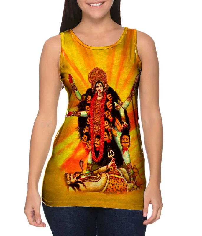 Plunge Neck Women's Seamless Tank Tops for a Smooth FitIndia Hindu - "Goddess Kali"