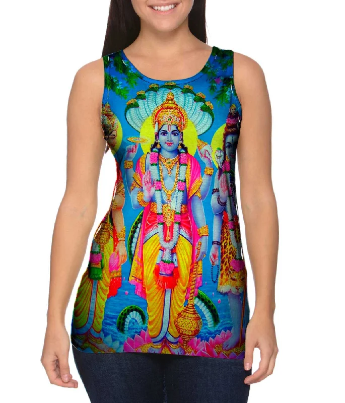 Mock Neck Women's Performance Tank Tops for CyclingIndia - "Hindu Gods and Goddesses" Mock Neck Women's Performance Tank Tops for CyclingIndia - "Hindu Gods and Goddesses"