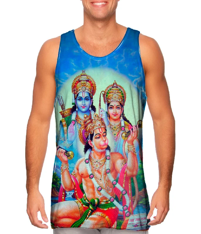 Plus Size Women's Puff - Sleeve Tank Tops in Pastel HuesIndia - "Hindu Monkey God"
