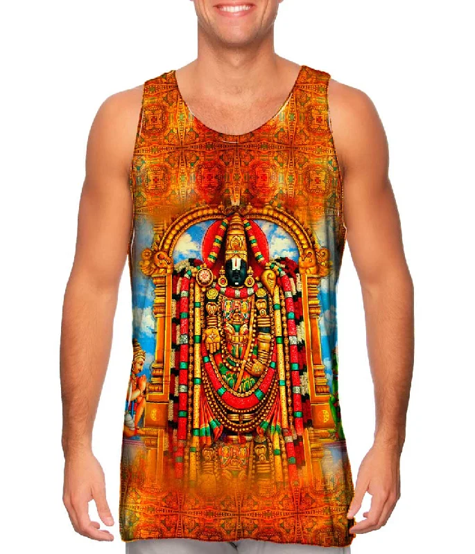 Women's Button - Down Tank Tops in Striped PatternsIndia Hindu - "Temple Deity"