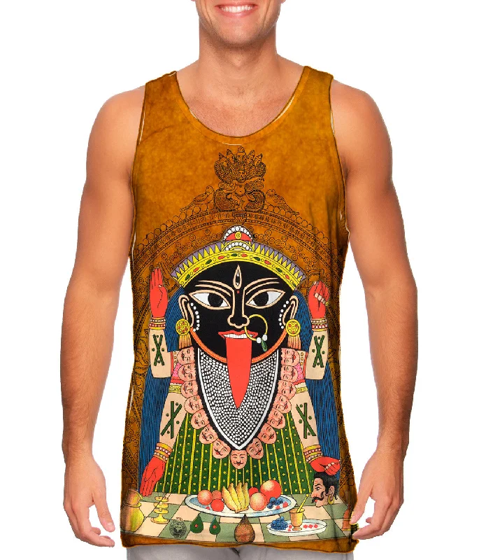 Plus Size Women's Ruffled Hem Tank Tops with Floral PrintsIndia - "Kali"