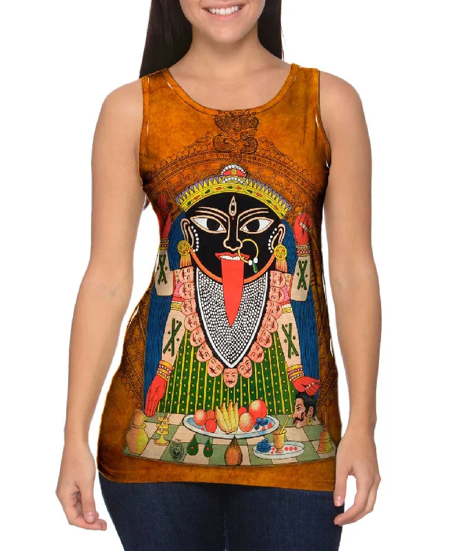 Square Neck Women's Organic Cotton Tank Tops in Earth TonesIndia - "Kali"