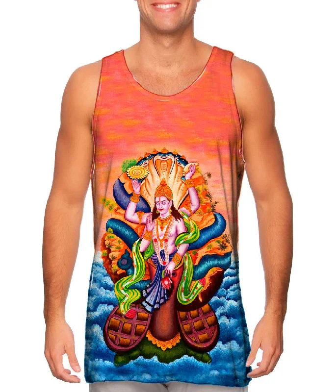 Plus Size Women's Side - Slit Tank Tops in Metallic ShadesIndia - "Kurma Avatar Of Lord Vishnu" Plus Size Women's Side - Slit Tank Tops in Metallic ShadesIndia - "Kurma Avatar Of Lord Vishnu"