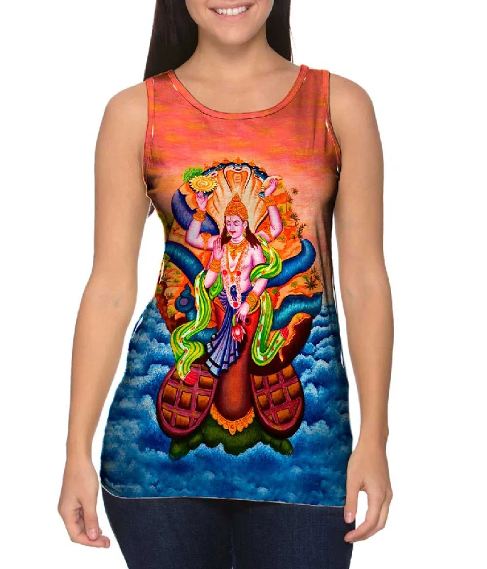 Halter Neck Women's Modal Blend Tank Tops for ComfortIndia - "Kurma Avatar Of Lord Vishnu" Halter Neck Women's Modal Blend Tank Tops for ComfortIndia - "Kurma Avatar Of Lord Vishnu"