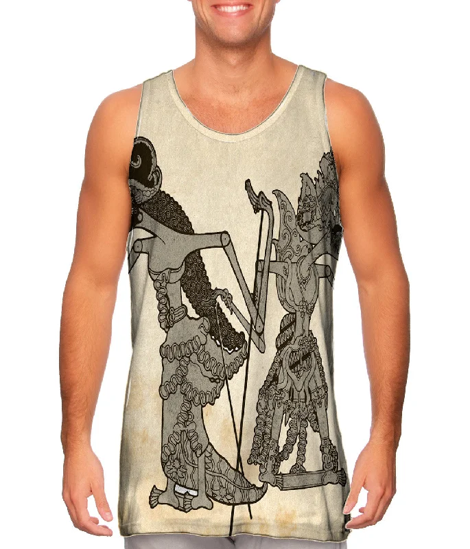 Women's Longline Tank Tops with Abstract PrintsIndia - "Rama And Sinta"