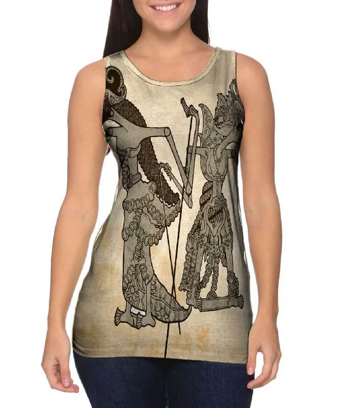 High - Neck Women's Silk Blend Tank Tops for a Luxurious FeelIndia - "Rama And Sinta" High - Neck Women's Silk Blend Tank Tops for a Luxurious FeelIndia - "Rama And Sinta"