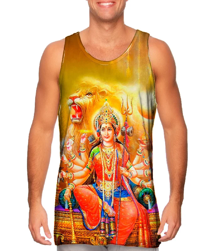 V - Neck Women's Moisture - Wicking Tank Tops for RunningIndia - "The Great Lion Durga" V - Neck Women's Moisture - Wicking Tank Tops for RunningIndia - "The Great Lion Durga"