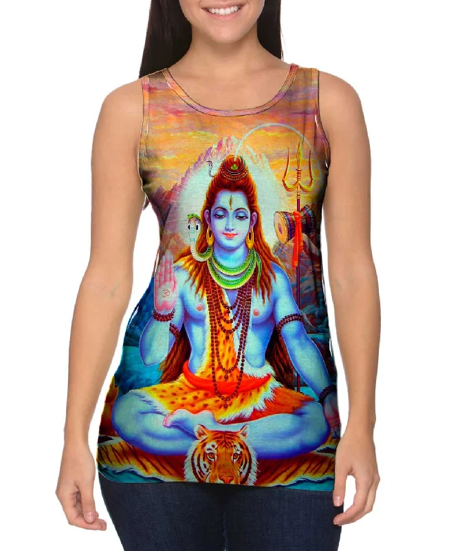 Square Neck Women's Organic Cotton Tank Tops in Earth TonesIndia - "The Great Shiva" Square Neck Women's Organic Cotton Tank Tops in Earth TonesIndia - "The Great Shiva"