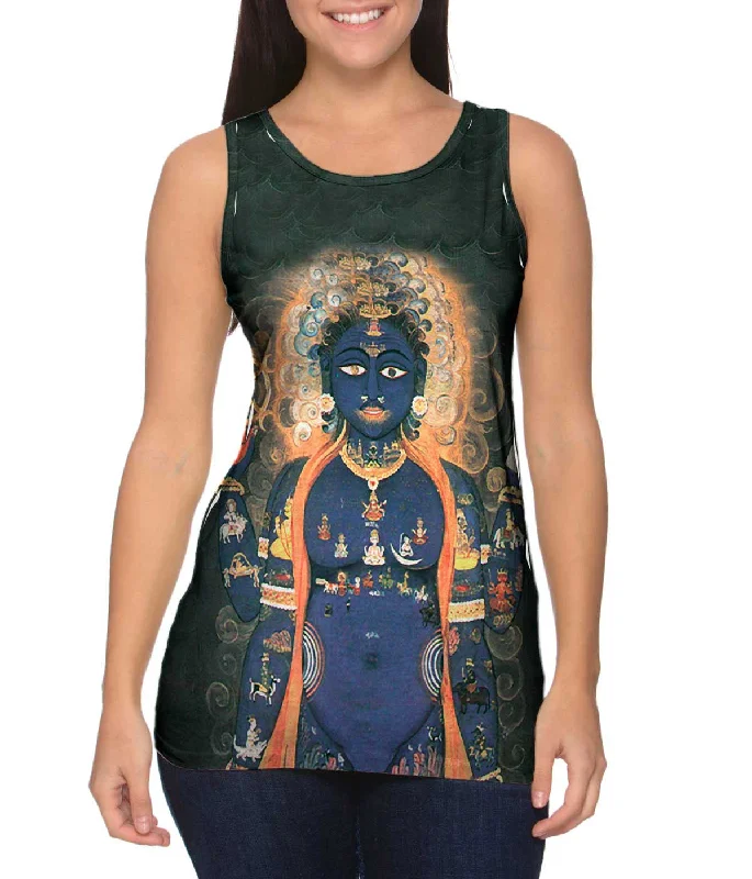 Halter Neck Women's Modal Blend Tank Tops for ComfortIndia - "Vishnu As Macrocosm"