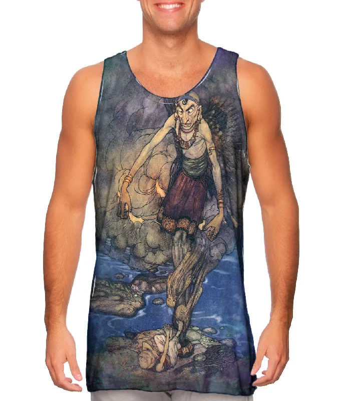 Plus Size Women's Puff - Sleeve Tank Tops in Pastel HuesIndian - "Genie Awakening"