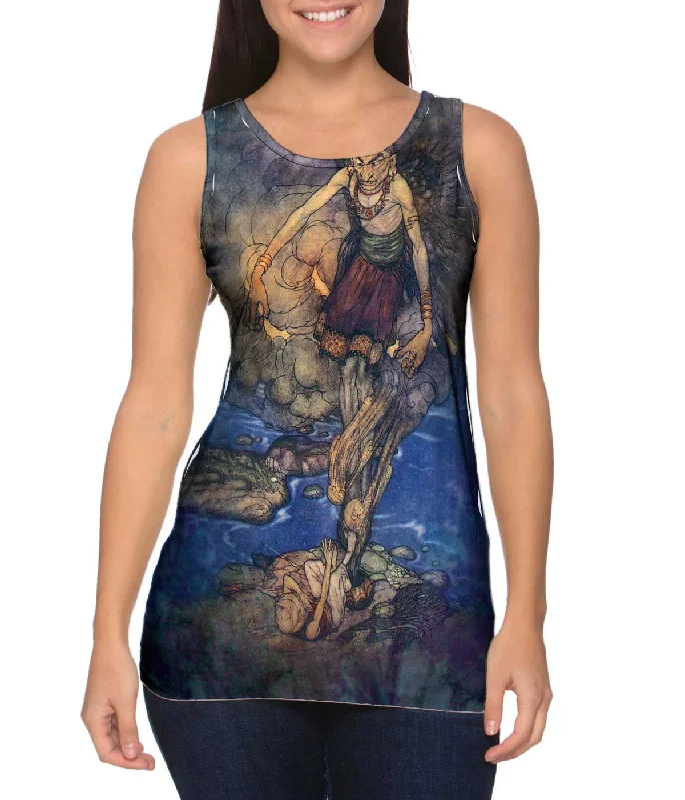 One - Shoulder Women's Rayon Blend Tank Tops for a Flowy LookIndian - "Genie Awakening" One - Shoulder Women's Rayon Blend Tank Tops for a Flowy LookIndian - "Genie Awakening"