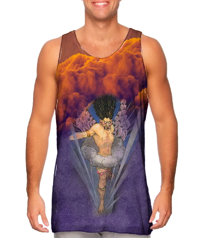Women's Longline Tank Tops with Abstract PrintsIndian - "Genies Angel"