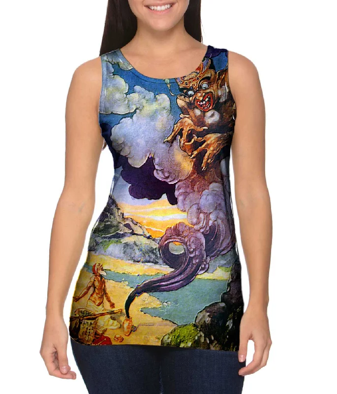 Plus Size Women's Glitter - Trimmed Tank Tops for Party NightsIndian - "Genies"