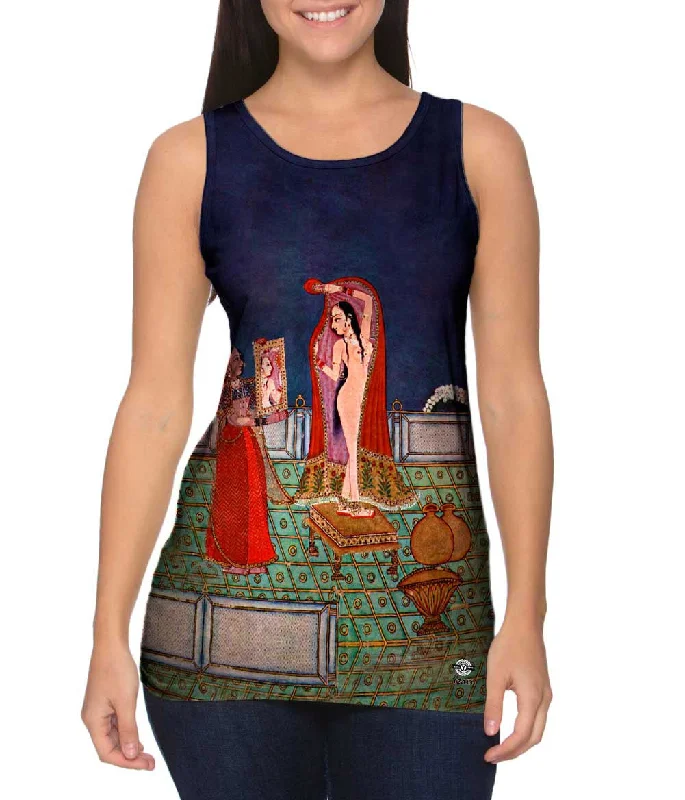 Women's Longline Tank Tops with Abstract PrintsIndischer Maler von - "Ragmala-Serie" (1775) Women's Longline Tank Tops with Abstract PrintsIndischer Maler von - "Ragmala-Serie" (1775)