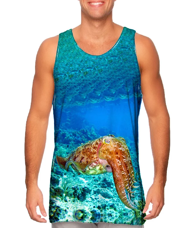 Plus Size Women's Criss - Cross Back Tank Tops in Neon ColorsIndonesia Squid Underwater Plus Size Women's Criss - Cross Back Tank Tops in Neon ColorsIndonesia Squid Underwater
