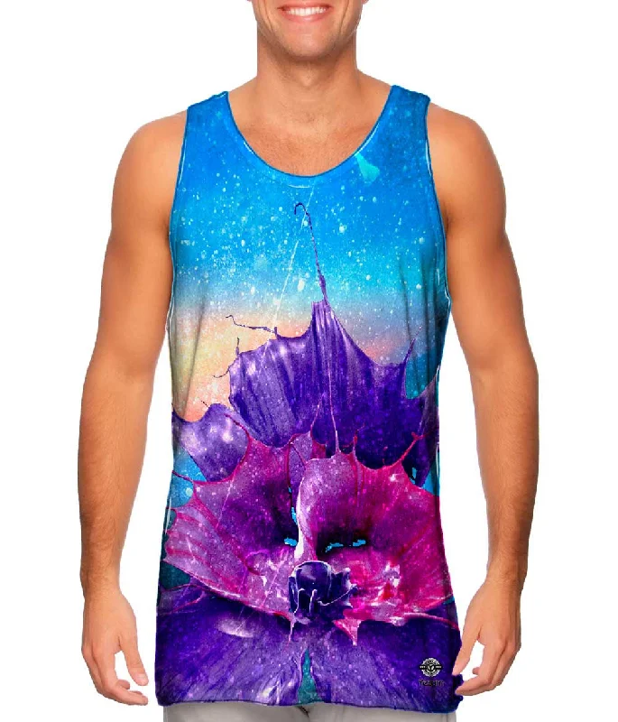 V - Neck Women's Moisture - Wicking Tank Tops for RunningInk Spalsh Purple Pink