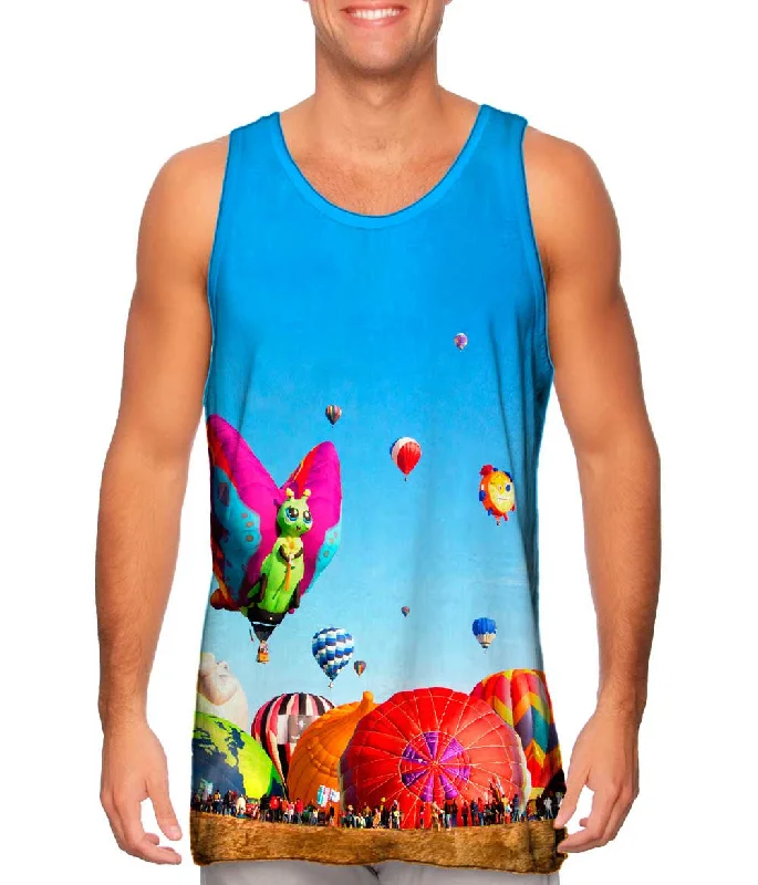 Crew Neck Women's Sustainable Tank Tops Made from Recycled MaterialsInternational Hot Air Balloon Festival In Leon Guanajuato Mexico Crew Neck Women's Sustainable Tank Tops Made from Recycled MaterialsInternational Hot Air Balloon Festival In Leon Guanajuato Mexico