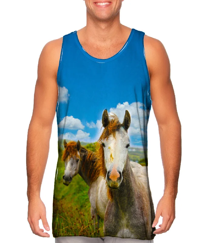 Plus Size Women's Embroidered Tank Tops in Boho StylesIreland Horse