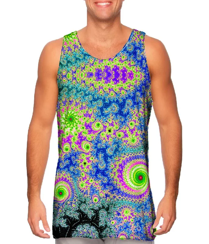 High - Neck Women's Silk Blend Tank Tops for a Luxurious FeelIslands Of Consciousness Fractal High - Neck Women's Silk Blend Tank Tops for a Luxurious FeelIslands Of Consciousness Fractal