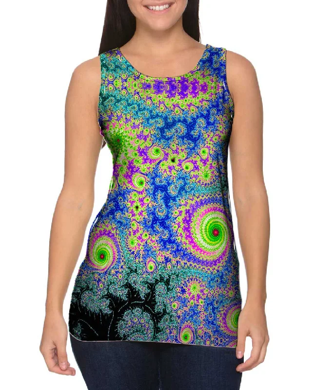 Plus Size Women's Puff - Sleeve Tank Tops in Pastel HuesIslands Of Consciousness Fractal Plus Size Women's Puff - Sleeve Tank Tops in Pastel HuesIslands Of Consciousness Fractal