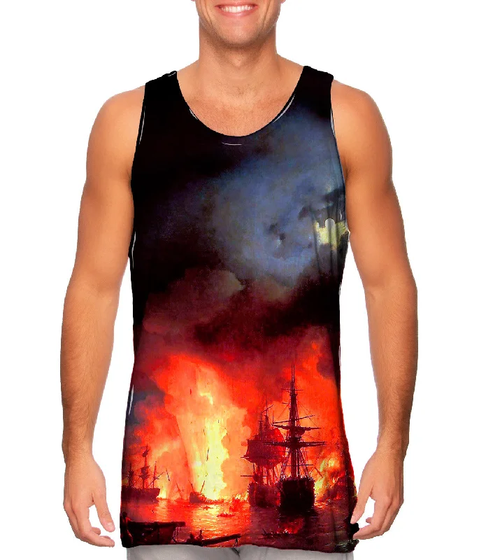 Plunge Neck Women's Seamless Tank Tops for a Smooth FitIvan Aivazovsky - "Battle Of Chesma" Plunge Neck Women's Seamless Tank Tops for a Smooth FitIvan Aivazovsky - "Battle Of Chesma"