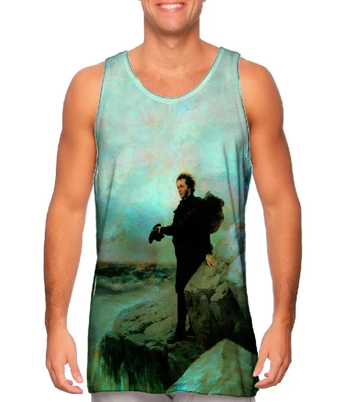 Mock Neck Women's Performance Tank Tops for CyclingIvan Aivazovsky - "Pushkins Farewell To The Sea" (1877) Mock Neck Women's Performance Tank Tops for CyclingIvan Aivazovsky - "Pushkins Farewell To The Sea" (1877)