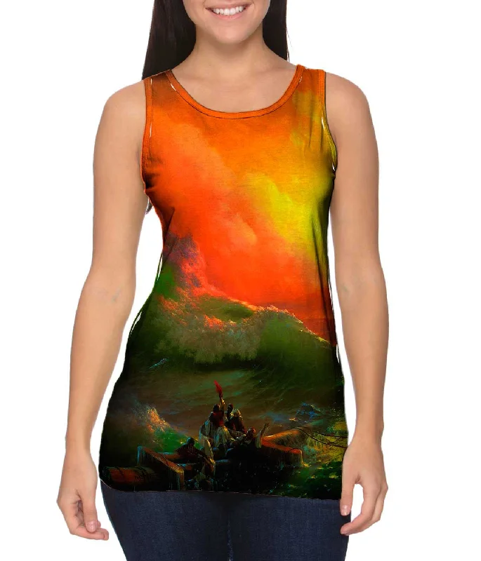 Women's Button - Down Tank Tops in Striped PatternsIvan Aivazovsky - "The Ninth Wave" Women's Button - Down Tank Tops in Striped PatternsIvan Aivazovsky - "The Ninth Wave"