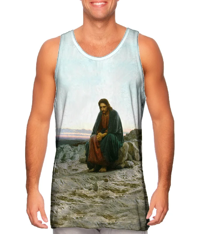 High - Neck Women's Silk Blend Tank Tops for a Luxurious FeelIvan Kramskoi - "Christ In The Desert" (1883) High - Neck Women's Silk Blend Tank Tops for a Luxurious FeelIvan Kramskoi - "Christ In The Desert" (1883)