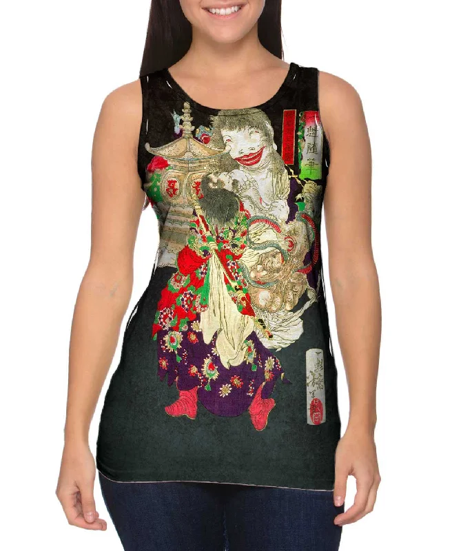 V - Neck Women's Moisture - Wicking Tank Tops for RunningJapan - "Chogai Takuto Stupa" V - Neck Women's Moisture - Wicking Tank Tops for RunningJapan - "Chogai Takuto Stupa"