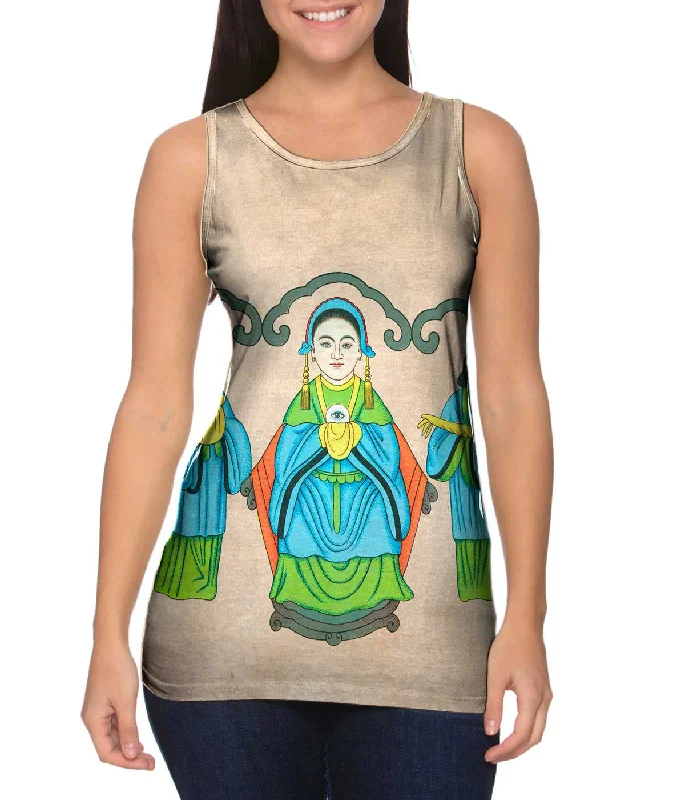 Women's Spaghetti Strap Tank Tops with Geometric PatternsJapan - "Goddess That Cures Eye Disease"