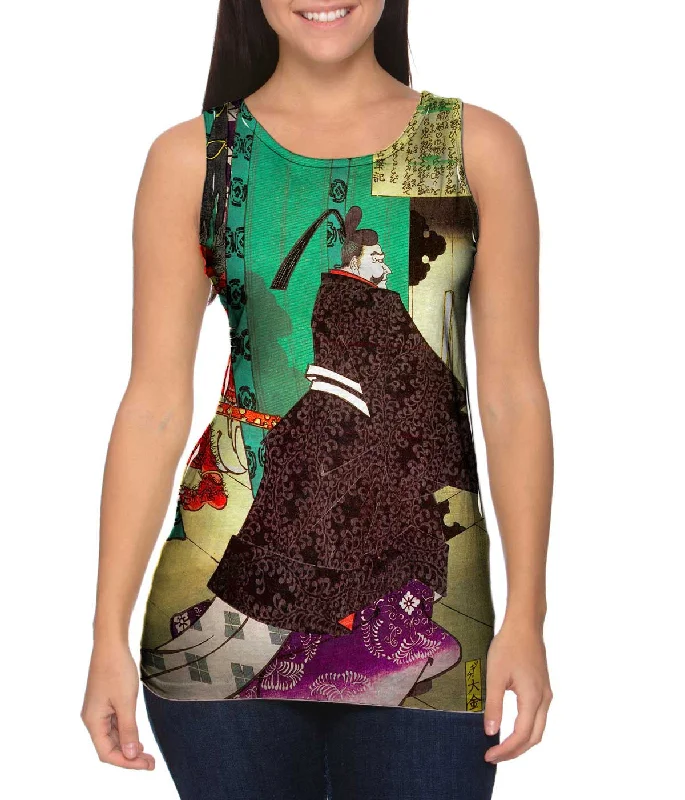 Plus Size Women's Side - Slit Tank Tops in Metallic ShadesJapan - "Gods And Demons 123" Plus Size Women's Side - Slit Tank Tops in Metallic ShadesJapan - "Gods And Demons 123"