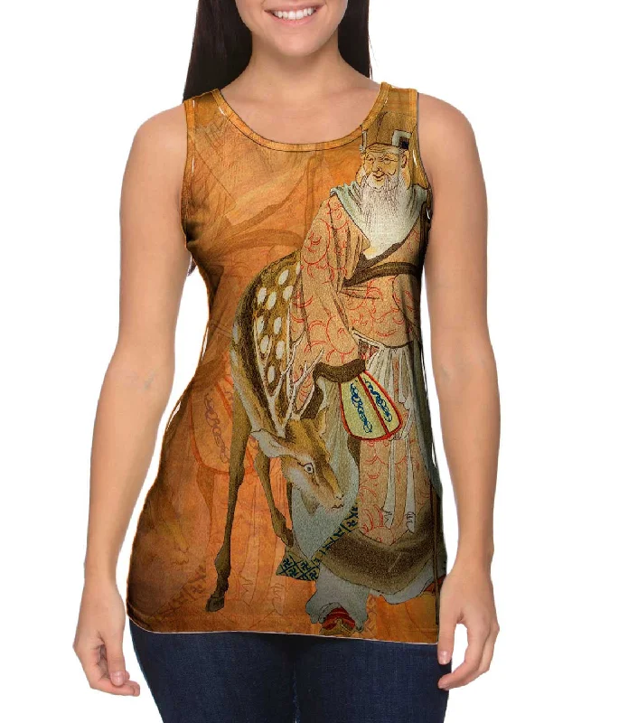 Plus Size Women's Embroidered Tank Tops in Boho StylesJapan - "Jurojin"