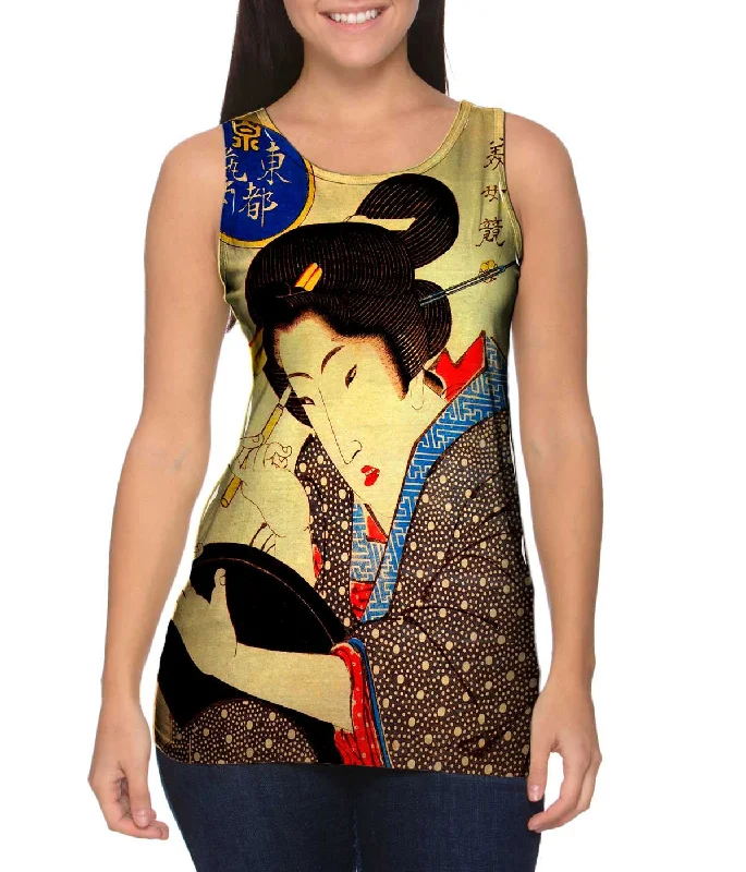 V - Neck Women's Moisture - Wicking Tank Tops for RunningJapan - Keisai Eisen -"Geisha" V - Neck Women's Moisture - Wicking Tank Tops for RunningJapan - Keisai Eisen -"Geisha"