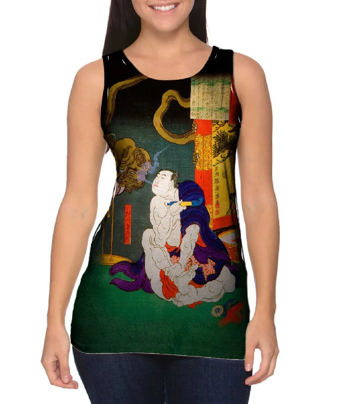 Plus Size Women's Puff - Sleeve Tank Tops in Pastel HuesJapan - "Onyudo"