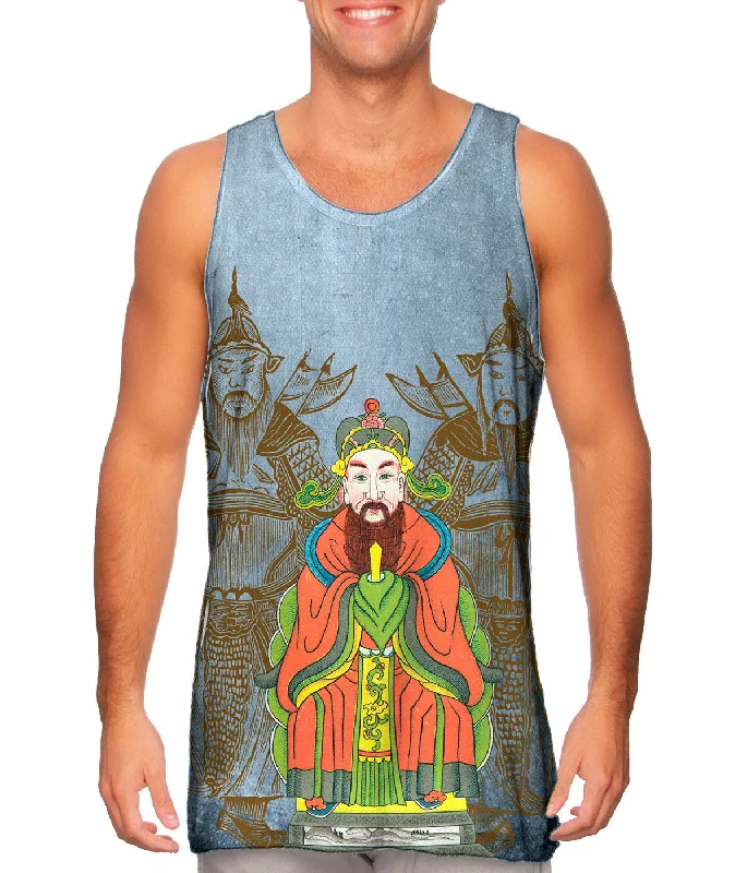 Square Neck Women's Organic Cotton Tank Tops in Earth TonesJapan - "The Dragon King Of Southern Seas" Square Neck Women's Organic Cotton Tank Tops in Earth TonesJapan - "The Dragon King Of Southern Seas"