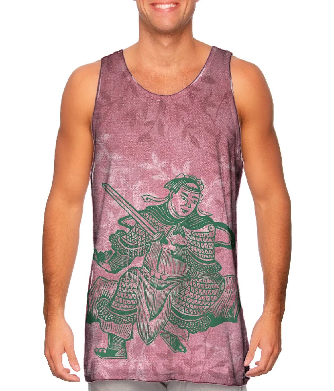 Scoop Neck Women's Linen Blend Tank Tops for SummerJapan - "The God Of Agriculture"