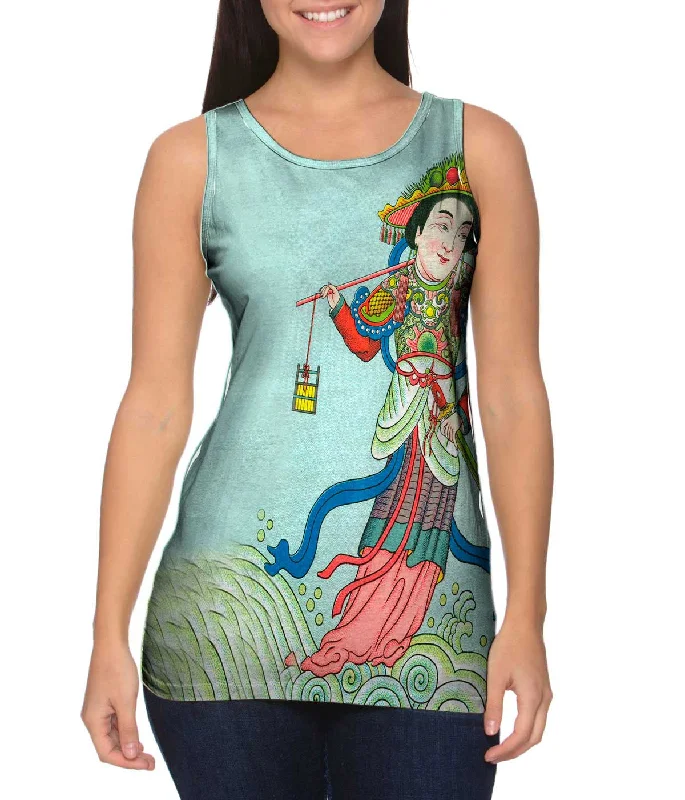 Women's Spaghetti Strap Tank Tops with Geometric PatternsJapan - "The Goddess Of Water" Women's Spaghetti Strap Tank Tops with Geometric PatternsJapan - "The Goddess Of Water"