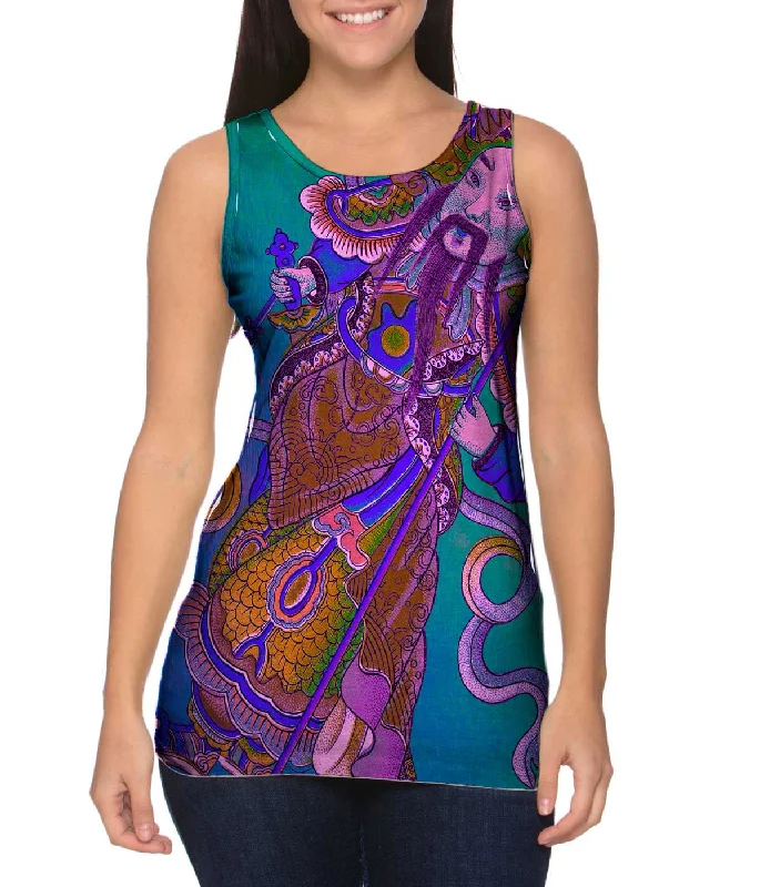 Women's Button - Down Tank Tops in Striped PatternsJapan - "Yu hwa lung"