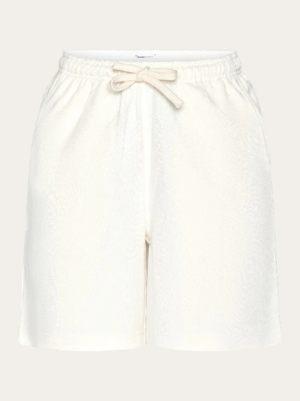 Bermuda Women Shorts for a Classic and Sophisticated LookLoose fit high-waisted sweat shorts - GOTS/Vegan - Egret