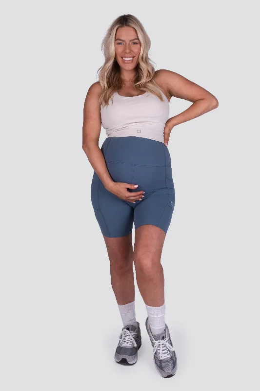 Cargo Women Shorts with Multiple Pockets for FunctionalityMaternity Signature Biker Shorts - French Blue Cargo Women Shorts with Multiple Pockets for FunctionalityMaternity Signature Biker Shorts - French Blue