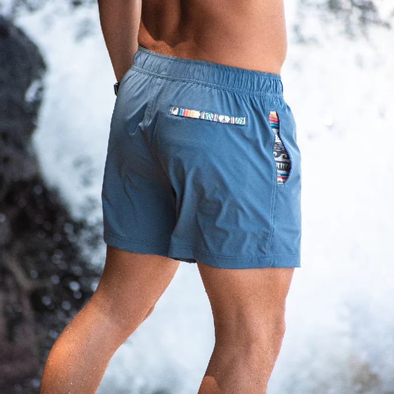 Printed Animal Print Women Shorts for a Wild and Stylish AppearanceNomad 3.0 Short (Hybrid) - Slate Blue 5" & 7" - Linerless Printed Animal Print Women Shorts for a Wild and Stylish AppearanceNomad 3.0 Short (Hybrid) - Slate Blue 5" & 7" - Linerless