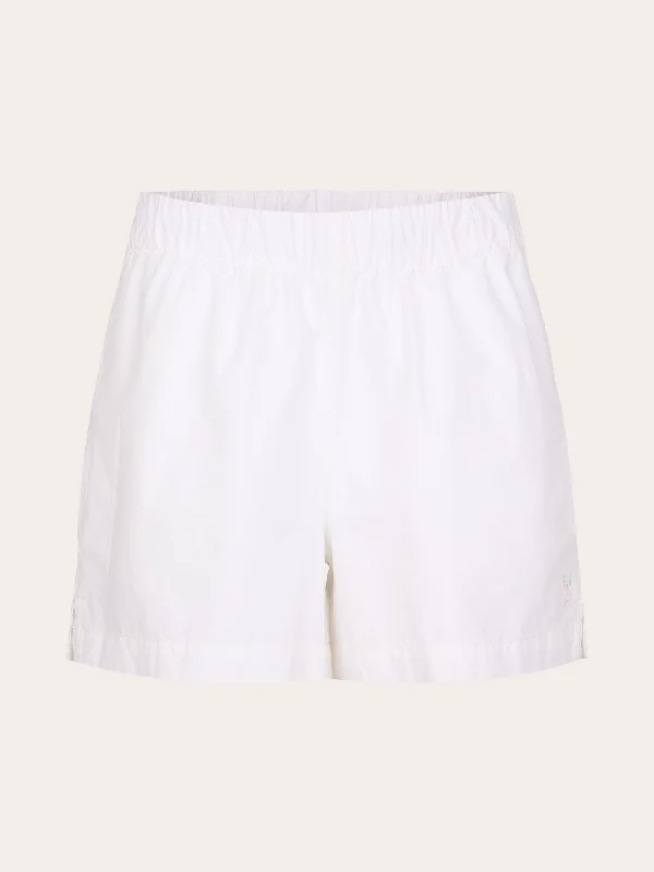 Jeanette Women Shorts with a Soft and Comfortable FeelPoplin elastic waist shorts - Bright White Jeanette Women Shorts with a Soft and Comfortable FeelPoplin elastic waist shorts - Bright White