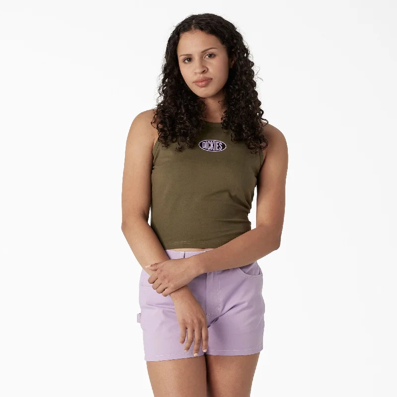 Women's Racerback Cropped Tank Top, Green