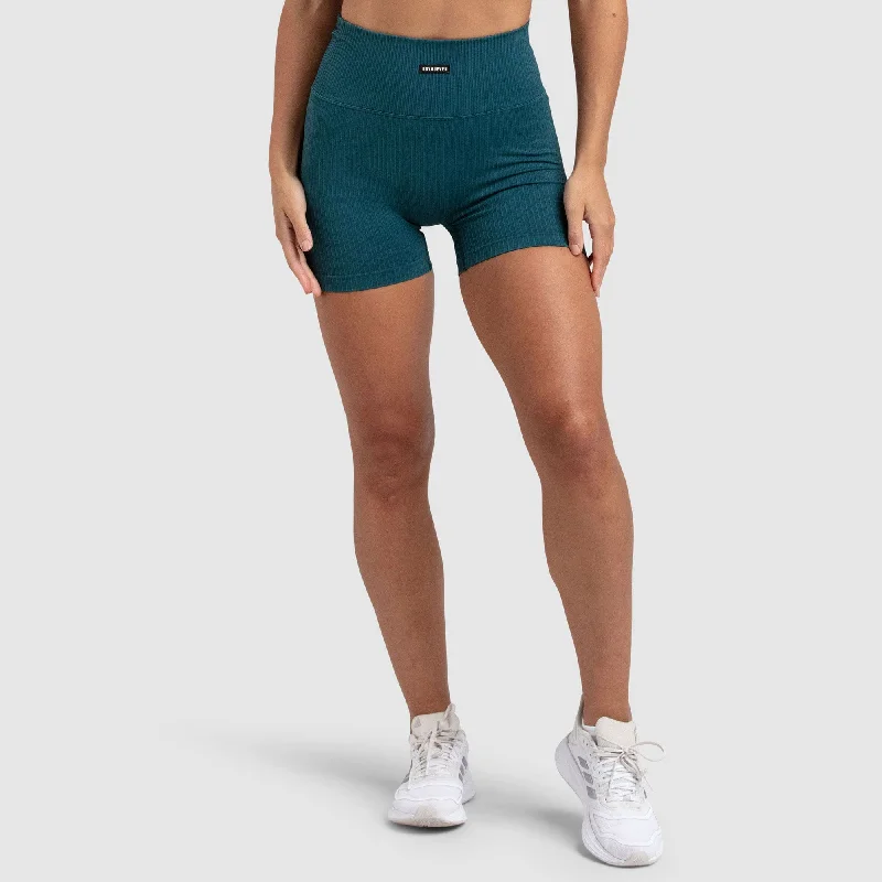 Tie - Waist Women Shorts for a Customizable FitRibbed Seamless Shorts - Forest Green Tie - Waist Women Shorts for a Customizable FitRibbed Seamless Shorts - Forest Green