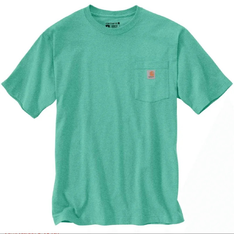 K87 - Loose fit heavyweight short-sleeve pocket t-shirt - Sea Green Heather (Seasonal)